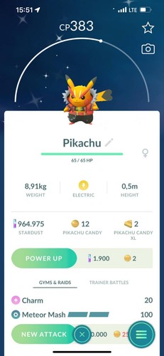 Costume pikachu lucido rock - pikachu,