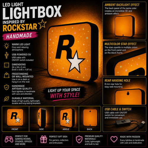 Rockstar inspired led lightbox - inspired,